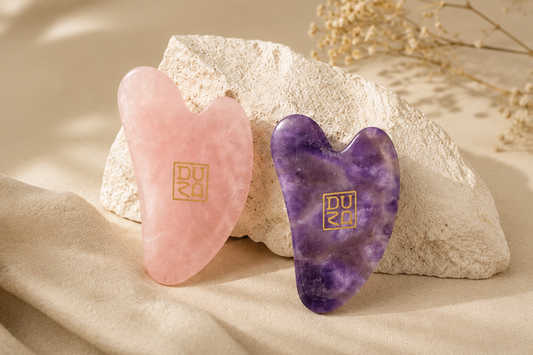 DU20 Crystal Gua Sha Board — Rose Quartz & Amethyst