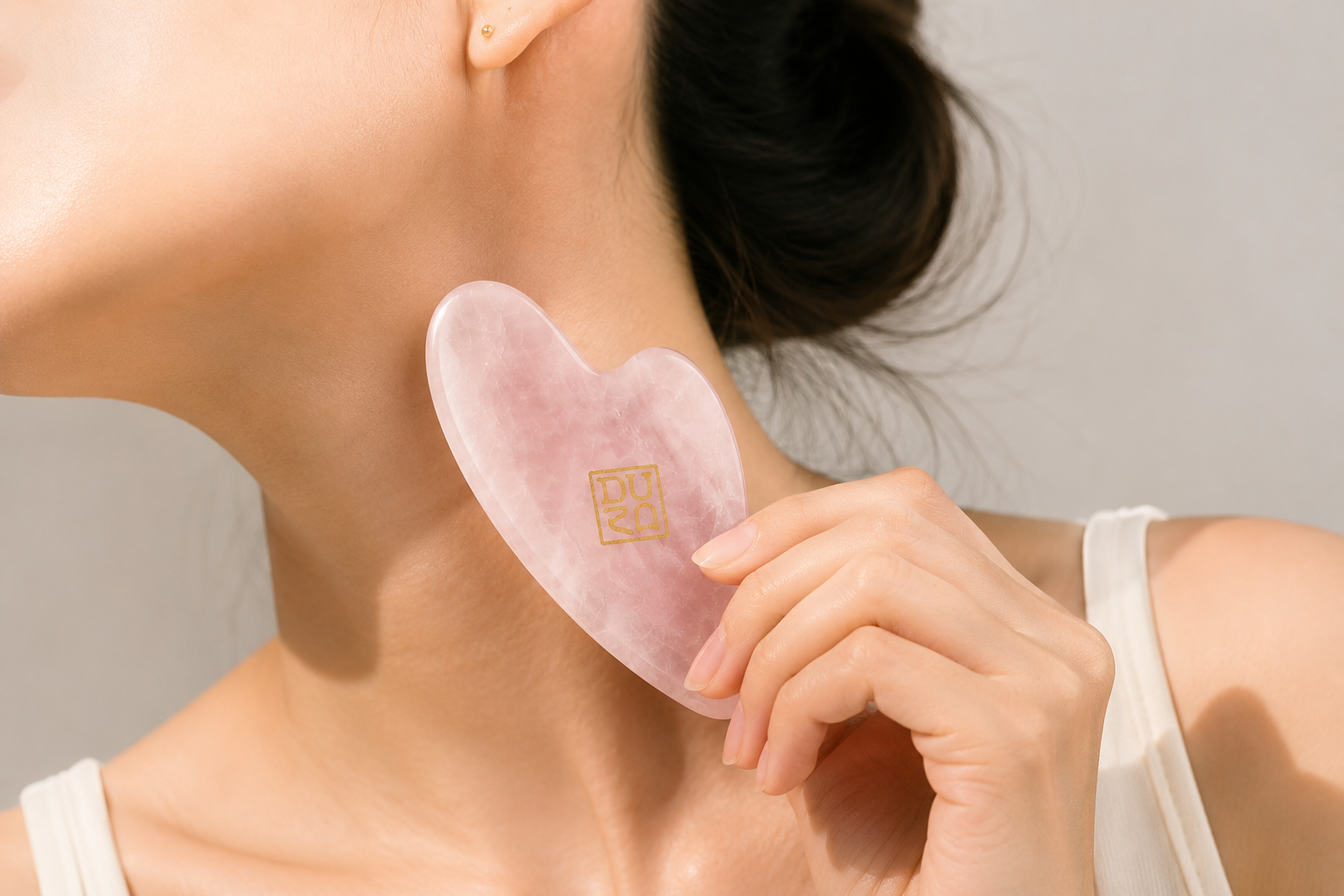 DU20 Crystal Gua Sha Board — Rose Quartz & Amethyst