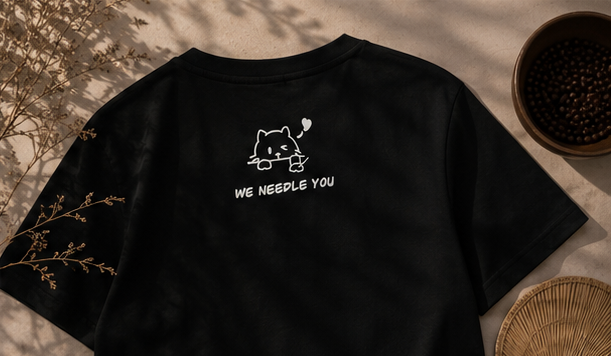 DU20 Acupuncture Art Tee — "Acupuncture" Letter Print